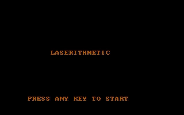 Laserithmetic IBM PC/Compatibles Screenshot: Title screen.