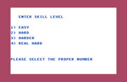 Laserithmetic for Commodore 64 - Select a skill level...
