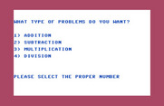 Laserithmetic for Commodore 64 - What type of problem do you want?