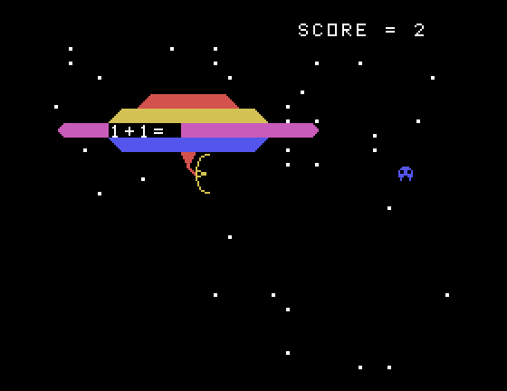 Laserithmetic TI-99/4A Screenshot: Quick, answer the question!