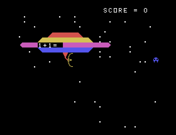 Laserithmetic TI-99/4A Screenshot: Game start.