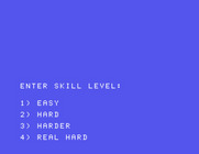 Laserithmetic for TI-99/4A - Select a skill level.