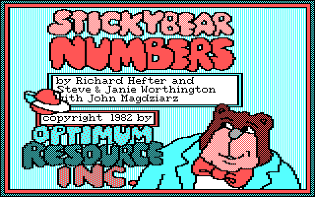 Stickybear Numbers IBM PC/Compatibles Screenshot: Title screen.