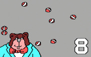 Stickybear Numbers for IBM PC/Compatibles - The screen is busy with eight bouncing balls!