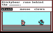 Stickybear Reading for IBM PC/Compatibles - Select the correct word to complete the sentence.