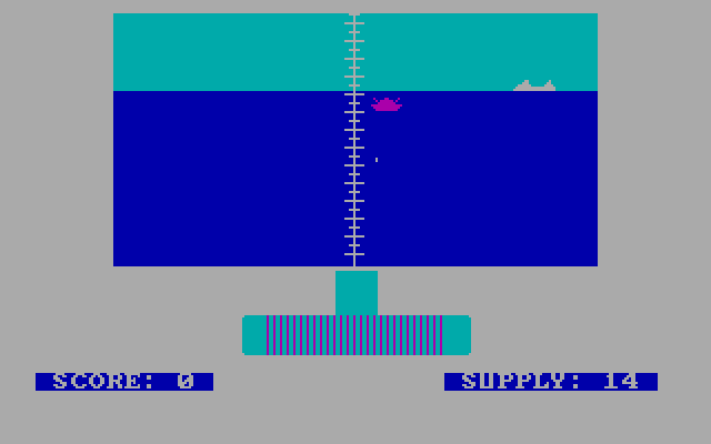 Torpedo Alley IBM PC/Compatibles Screenshot: Ships that are further away are tougher to hit.