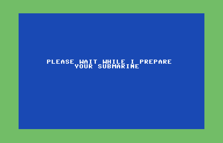 Torpedo Alley Commodore 64 Screenshot: Preparing to begin the game...