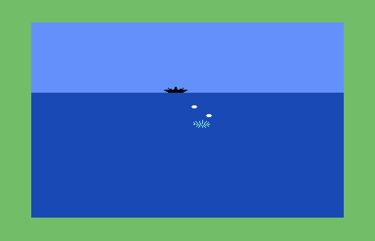 Torpedo Alley Commodore 64 Screenshot: I've been hit!