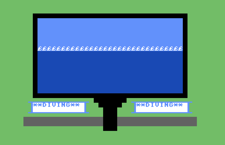 Torpedo Alley Commodore 64 Screenshot: Diving below the surface...