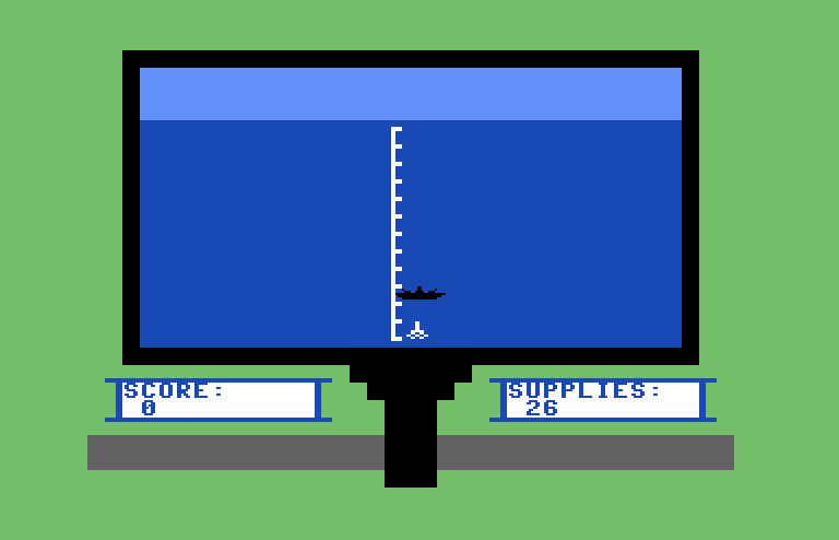 Torpedo Alley Commodore 64 Screenshot: Firing at a ship...