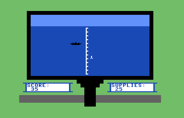 Torpedo Alley Commodore 64 Screenshot: Firing at an incoming ship...
