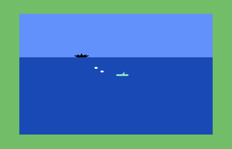 Torpedo Alley Commodore 64 Screenshot: Avoid the depth charges!