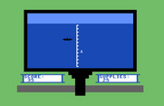 Torpedo Alley for Commodore 64 - Firing at an incoming ship...