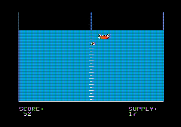 Torpedo Alley Apple II Screenshot: Oops, this ship got by me...