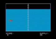 Torpedo Alley for Apple II - Game start; here comes an enemy...