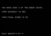 Torpedo Alley for Apple II - Game over.