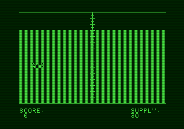 Torpedo Alley Apple II Screenshot: Game start.