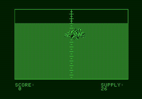 Torpedo Alley Apple II Screenshot: Enemy destroyed!