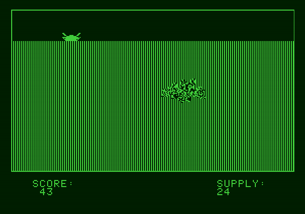 Torpedo Alley Apple II Screenshot: I'm hit!