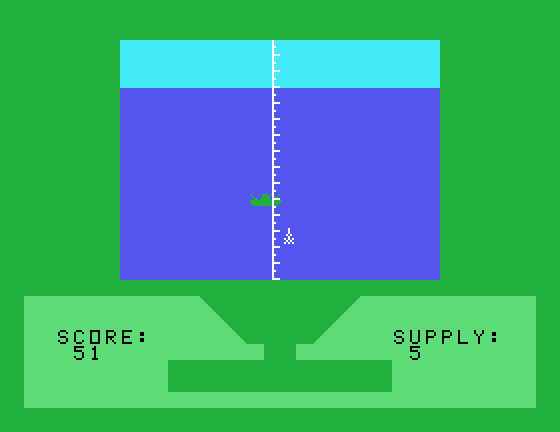 Torpedo Alley TI-99/4A Screenshot: Firing at another target...