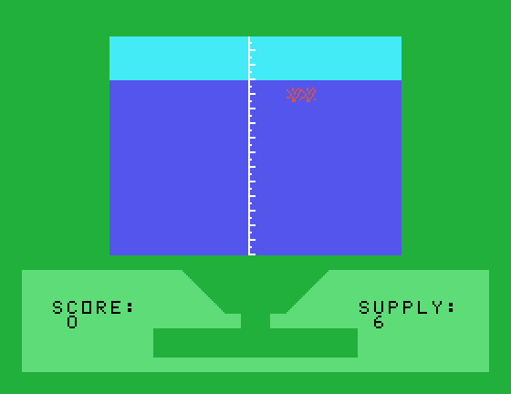 Torpedo Alley TI-99/4A Screenshot: Target destroyed!