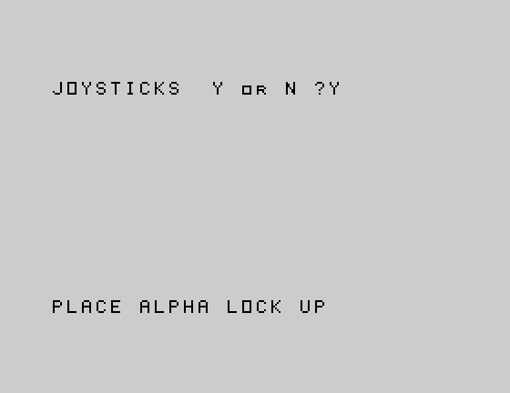 Torpedo Alley TI-99/4A Screenshot: Setting up a new game.
