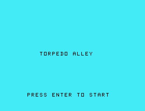 Torpedo Alley TI-99/4A Screenshot: Title screen.