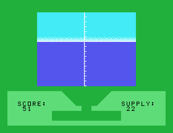 Torpedo Alley TI-99/4A Screenshot: Time to dive!