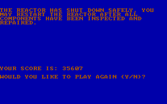Over-Reaction IBM PC/Compatibles Screenshot: If everything looks hopeless you can hit the slam button and shut down the reactor.