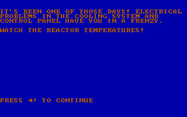 Over-Reaction IBM PC/Compatibles Screenshot: The second skill level intro.