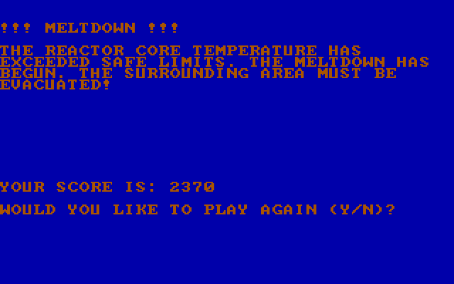 Over-Reaction IBM PC/Compatibles Screenshot: This is one way to lose the game.