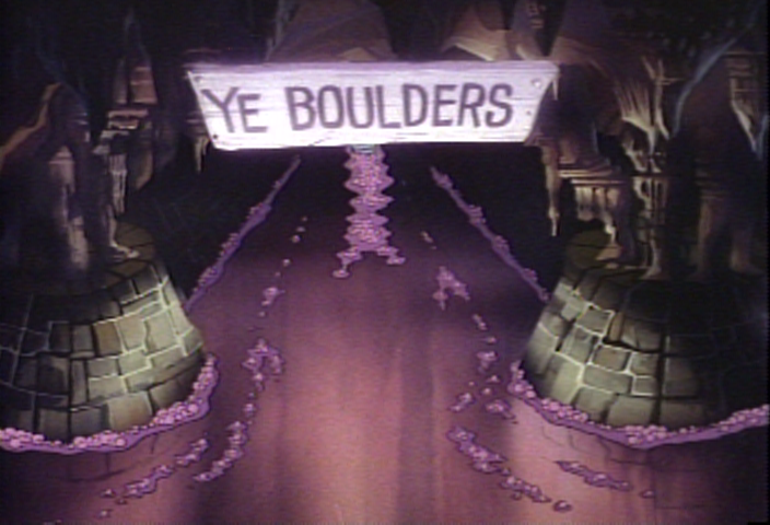 Dragon's Lair Arcade Screenshot: Watch out for Ye Boulders!