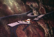 Dragon's Lair for Arcade - Watch out, this walkway isn't stable!