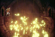 Dragon's Lair for Arcade - Quick, jump across this fire pit!