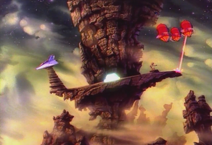 Space Ace Arcade Screenshot: I need to get to my ship and dodge the incoming drones.