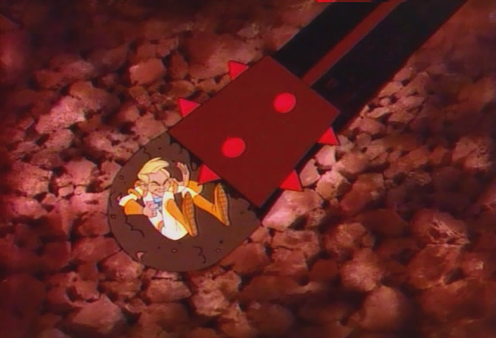 Space Ace Arcade Screenshot: Oops, I got crunched into a hole...