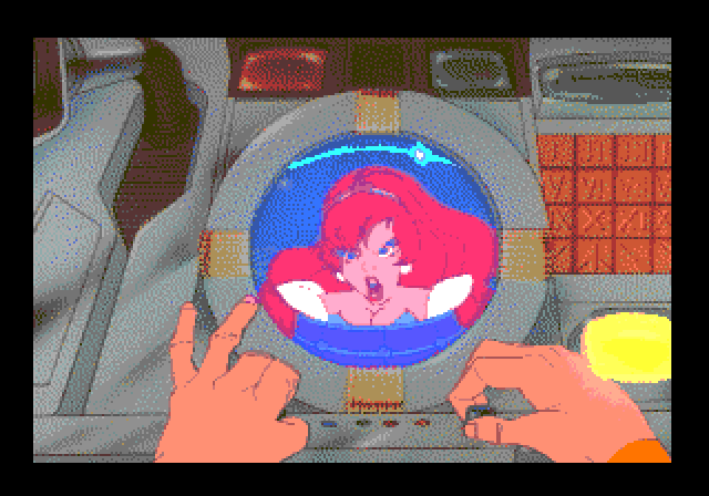 Space Ace Sega CD / Mega-CD Screenshot: Kimberly is a little upset about being captured by aliens...