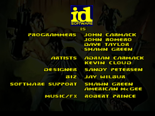 Wolfenstein 3D Atari Jaguar Screenshot: Credits screen.