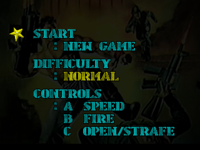 Wolfenstein 3D Atari Jaguar Screenshot: The main menu.