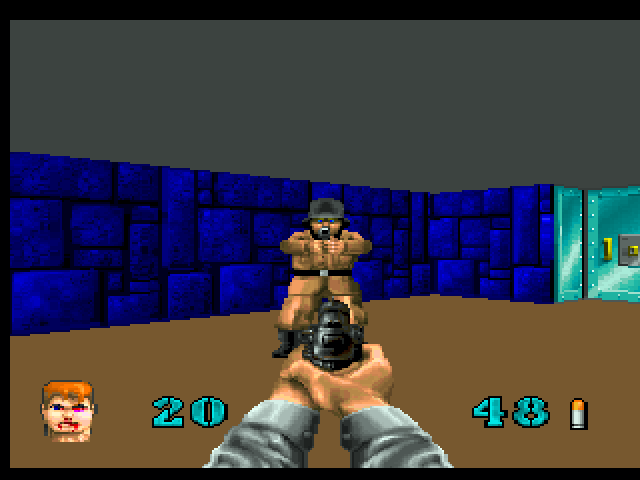 Wolfenstein 3D Atari Jaguar Screenshot: Achtung! Shoot before you get shot...