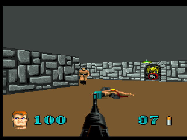 Wolfenstein 3D Atari Jaguar Screenshot: Another enemy appears from around the corner...
