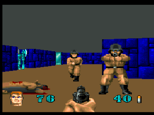Wolfenstein 3D Atari Jaguar Screenshot: Lookout! I better aim quick...