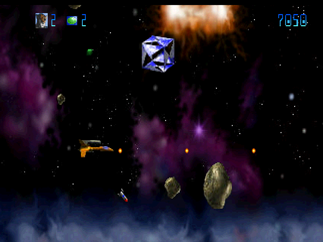 Trevor McFur in the Crescent Galaxy Atari Jaguar Screenshot: The battle begins!