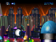 Trevor McFur in the Crescent Galaxy for Atari Jaguar - Entering a very strange city...