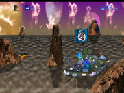 Trevor McFur in the Crescent Galaxy for Atari Jaguar - A friendly base is an opportunity to pick up some weapons upgrades.