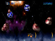 Trevor McFur in the Crescent Galaxy for Atari Jaguar - Don't get hit by asteroids!