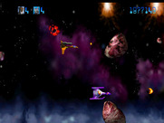 Trevor McFur in the Crescent Galaxy for Atari Jaguar - Another ship temporarily shows up to help me out...