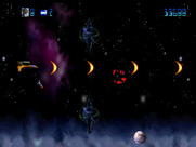 Trevor McFur in the Crescent Galaxy for Atari Jaguar - Blasting opponents...