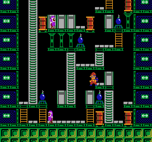Wrecking Crew NES / Famicom Screenshot: The levels start to become more complex...