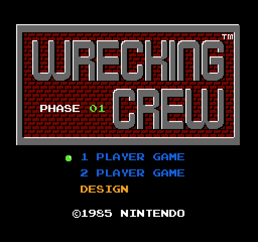 Wrecking Crew NES / Famicom Screenshot: Title screen.